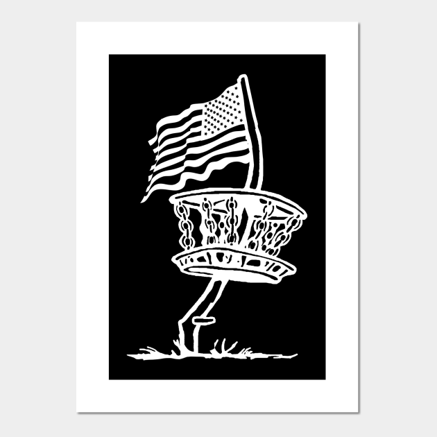 American Flag Disc Golf Basket Sports American Flag Disc Golf Basket